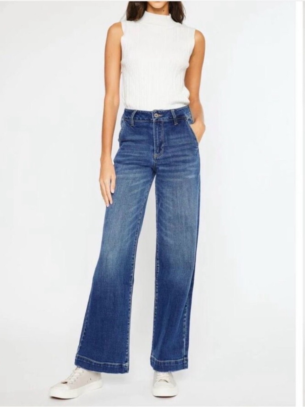 KanCan Light Blue Wide Leg Jeans - Faded Wash